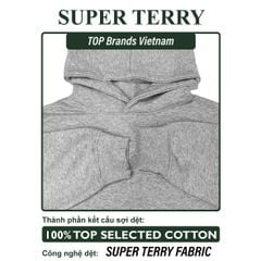 Áo Hoodie Zip Nam Nữ Unisex Basic Super Terry 380gsm_TRƠN