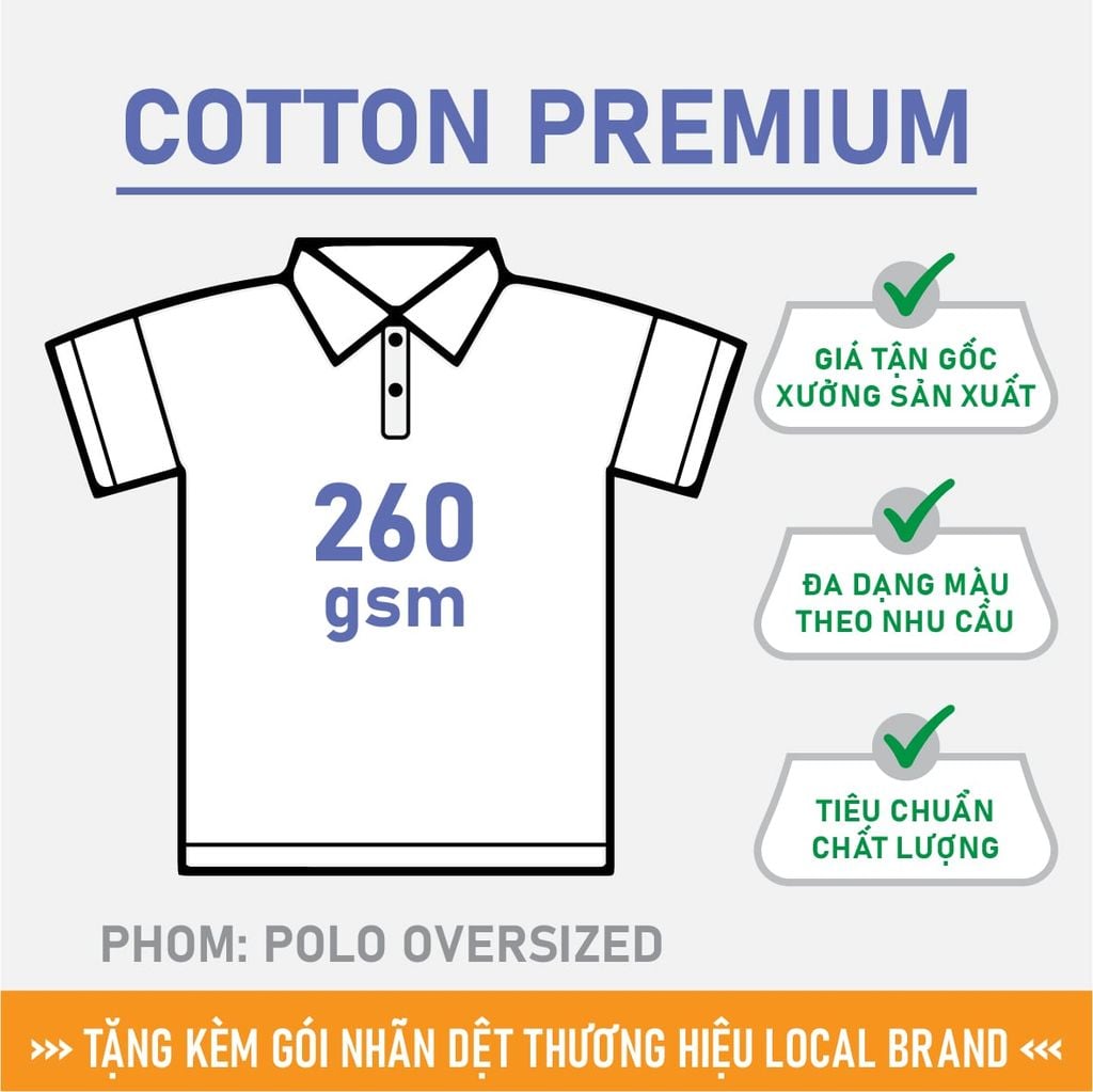 Áo POLO Nam Nữ Unisex Oversized Cotton Premium 260gsm_TRƠN