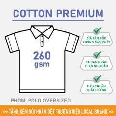 Áo POLO Nam Nữ Unisex Oversized Cotton Premium 260gsm_TRƠN