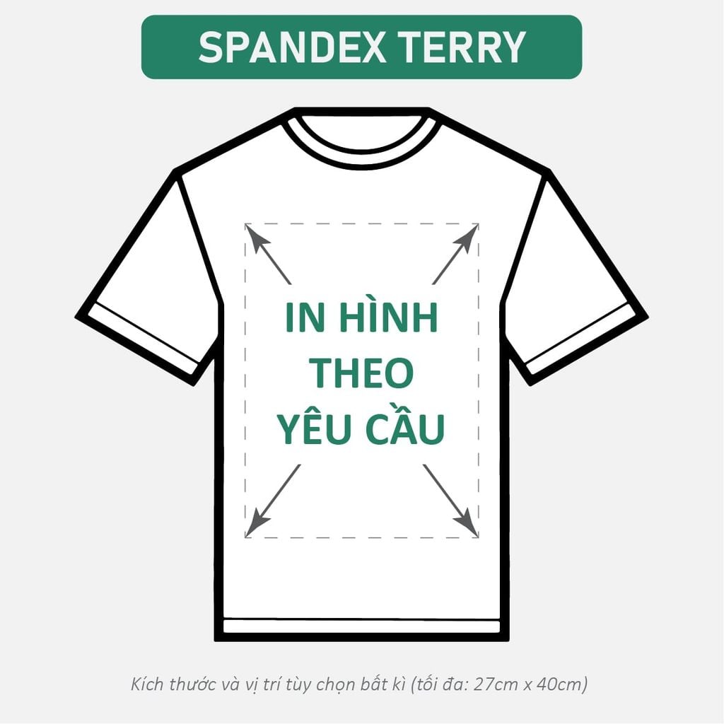Áo Thun Nam Nữ Unisex Trắng Spandex Terry 290gsm_IN THEO YÊU CẦU