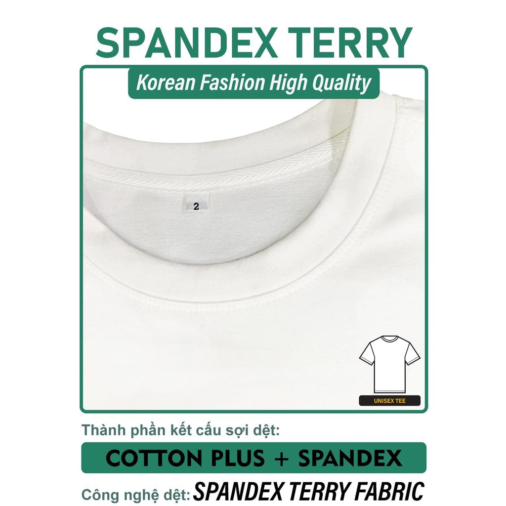 Áo Thun Nam Nữ Unisex Spandex Terry 290gsm_TRƠN
