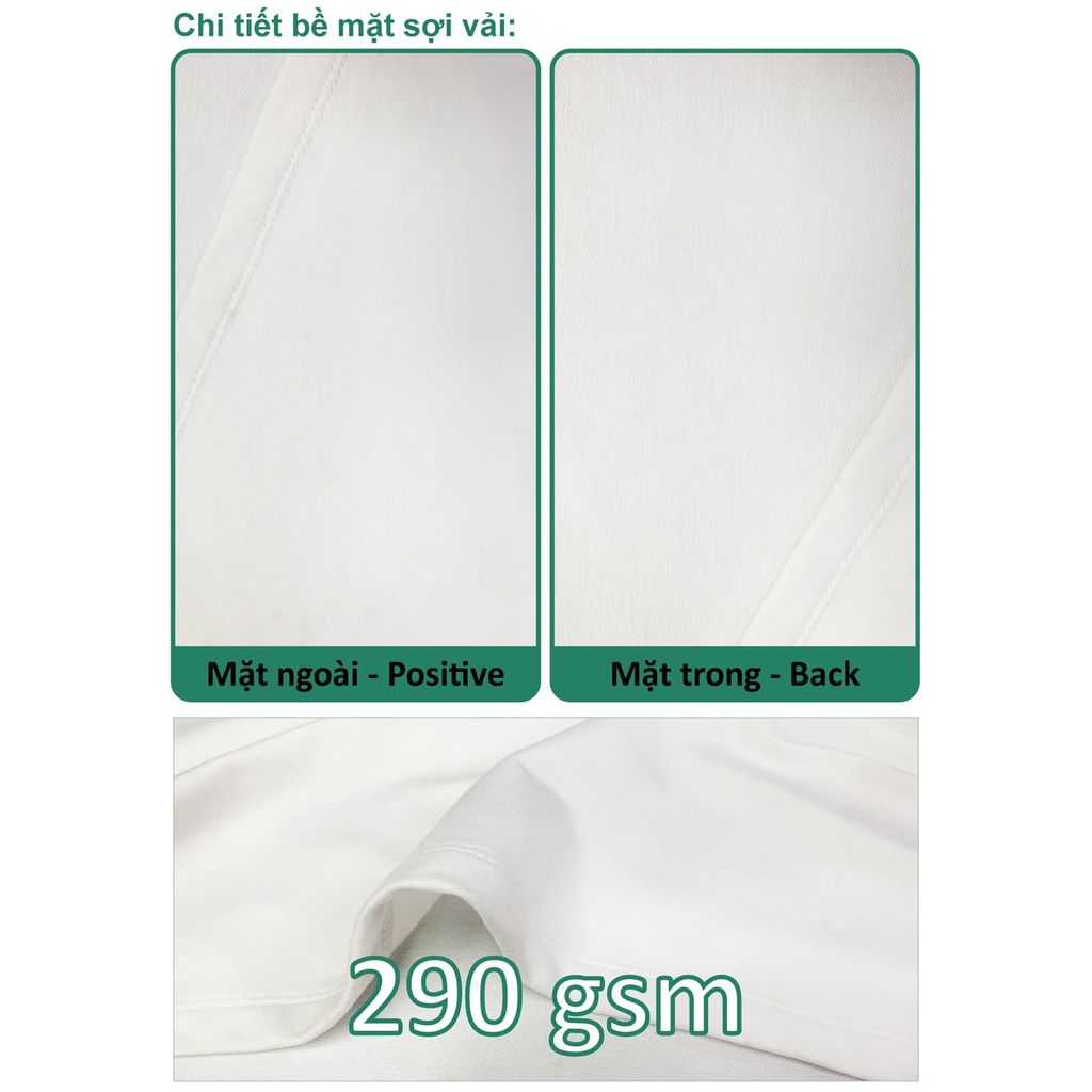 Áo Thun Nam Nữ Unisex Spandex Terry 290gsm_TRƠN