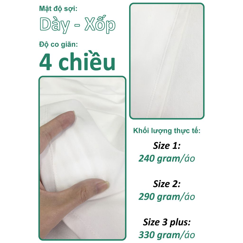 Áo Thun Nam Nữ Unisex Spandex Terry 290gsm_TRƠN