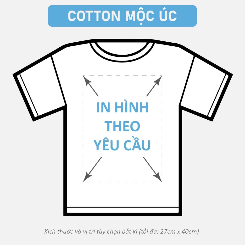 Áo Thun Nam Nữ Square Oversized Trắng Cotton Mộc Úc 230gsm_IN THEO YÊU CẦU