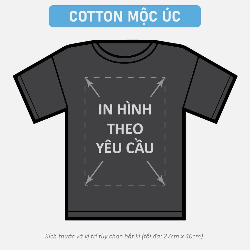 Áo Thun Nam Nữ Square Oversized Đen Cotton Mộc Úc 230gsm_IN THEO YÊU CẦU