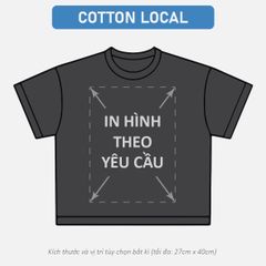 Áo Thun Nam Nữ Boxy - Fit Oversized Đen Cotton Local 235gsm_IN THEO YÊU CẦU