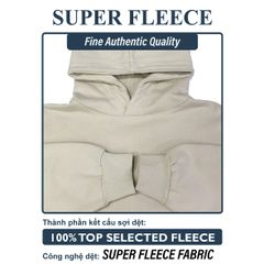 Áo Hoodie Nam Nữ Oversized Boxy - Fit  Super Fleece 400gsm_TRƠN