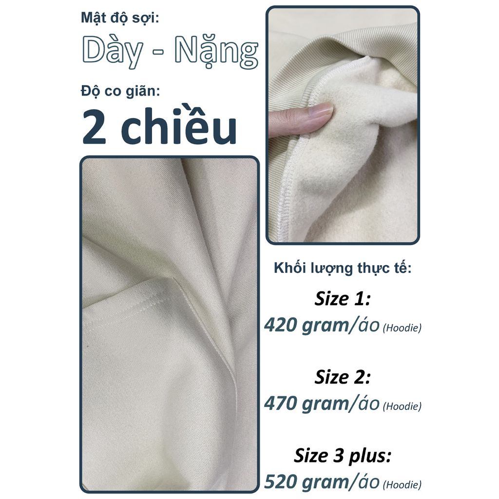 Áo Hoodie Nam Nữ Oversized Boxy - Fit  Super Fleece 400gsm_TRƠN