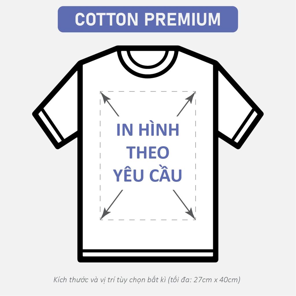 Áo Thun Nam Nữ Regular Unisex Trắng Cotton Premium 260gsm_IN THEO YÊU CẦU