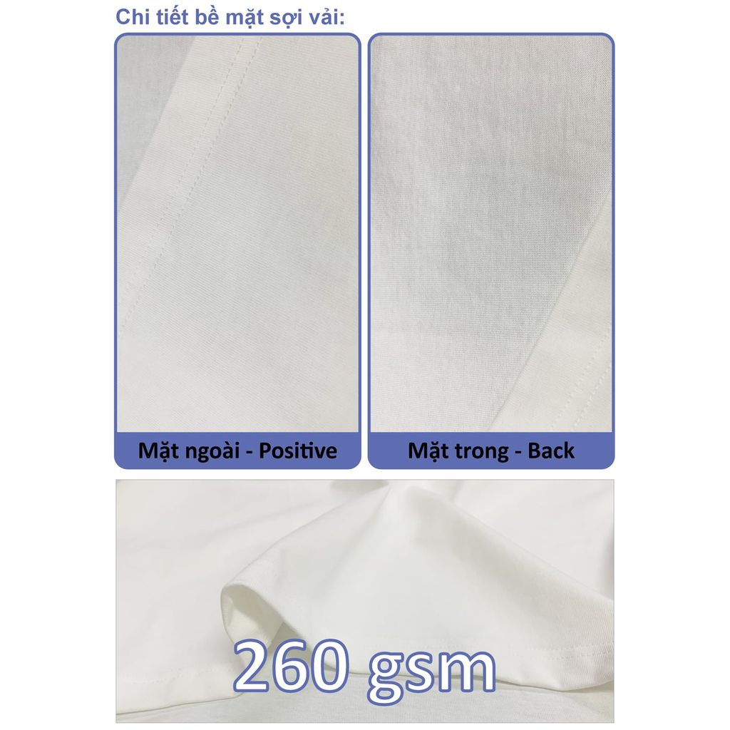 Áo Thun Nam Nữ Regular Unisex Cotton Premium 260gsm_TRƠN