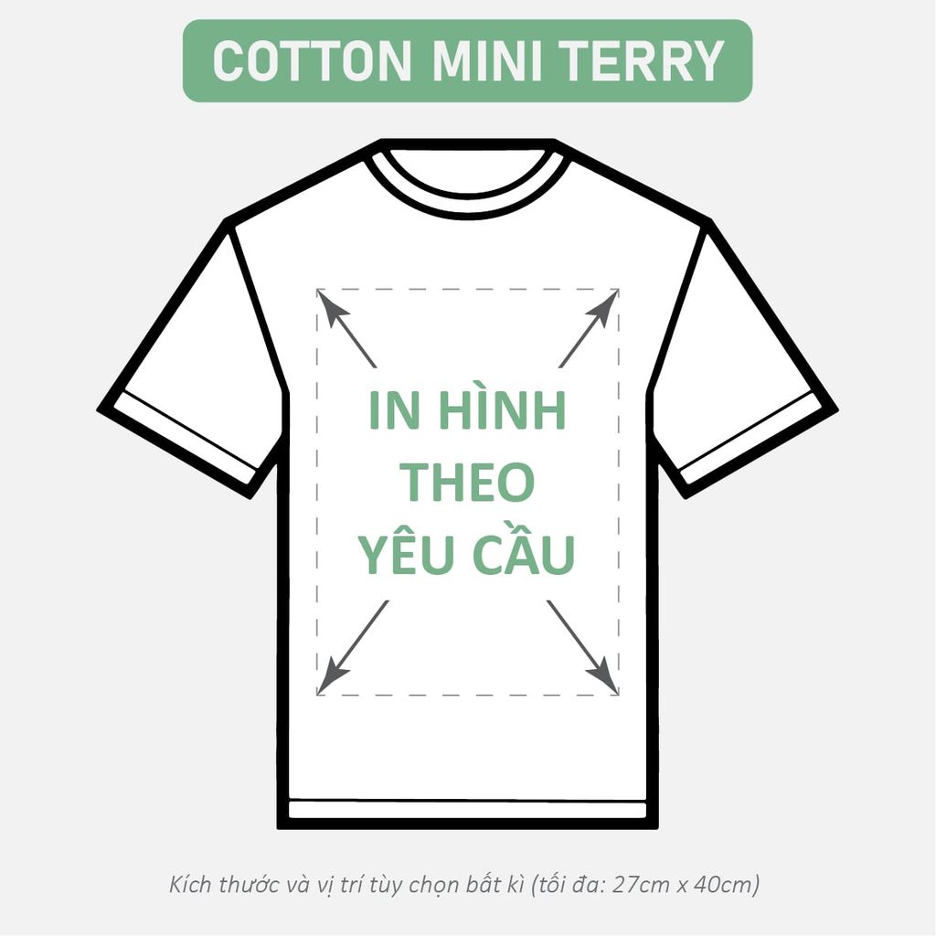 Áo Thun Nam Nữ Unisex Trắng Mini Terry 310gsm_IN THEO YÊU CẦU