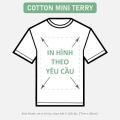 Áo Thun Nam Nữ Unisex Trắng Mini Terry 310gsm_IN THEO YÊU CẦU