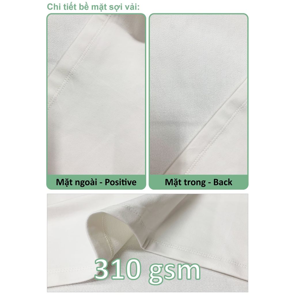 Áo Thun Nam Nữ Unisex Mini Terry 310gsm_TRƠN