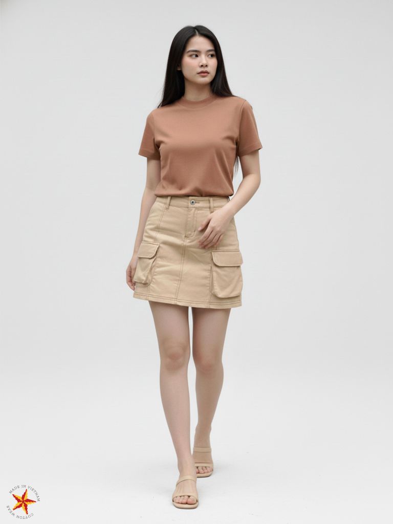 Áo Thun Nữ BABY TEE Rib Cotton 230gsm_TRƠN