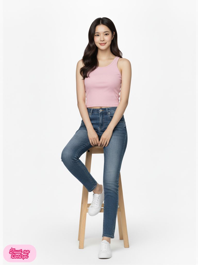 Áo Thun Ba Lỗ Croptop Nữ Rib Cotton 230gsm_TRƠN
