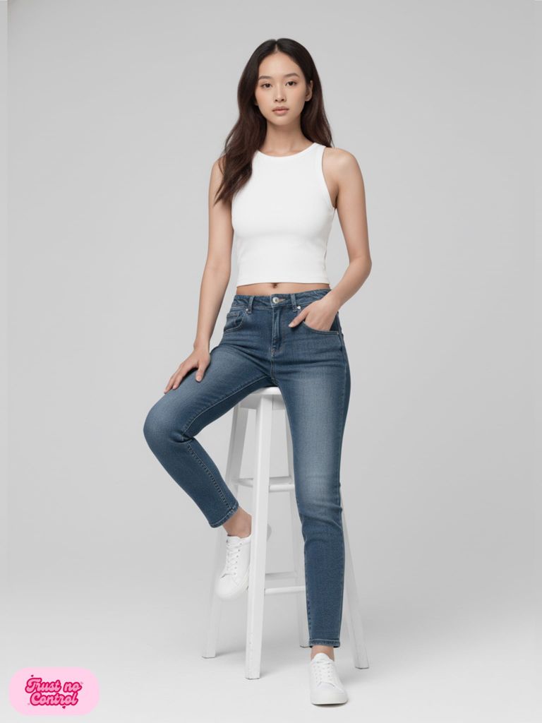 Áo Thun Ba Lỗ Croptop Nữ Rib Cotton 230gsm_TRƠN