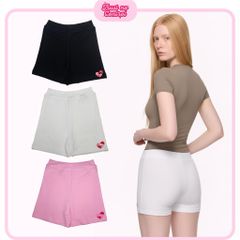 Quần Đùi Biker Nữ Short Fit Rib Cotton 230gsm_TRƠN
