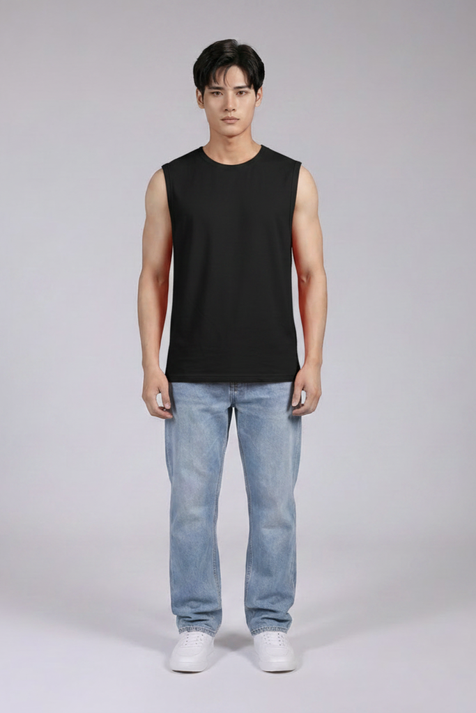 Áo Sát Nách Nam Nữ Đen Tank Top Cá Sấu Cotton 250gsm_IN THEO YÊU CẦU