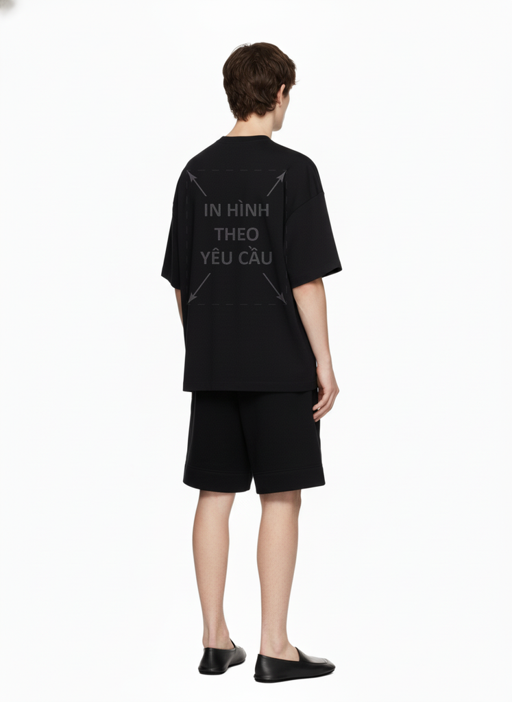 Áo Thun Nam Nữ Unisex Đen Cotton Cao Cấp 260gsm_IN THEO YÊU CẦU
