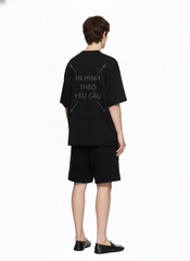 Áo Thun Nam Nữ Unisex Đen Mini Terry 310gsm_IN THEO YÊU CẦU