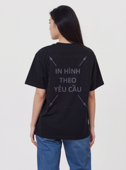 Áo Thun Nam Nữ Regular Unisex Đen Cotton Premium 260gsm_IN THEO YÊU CẦU
