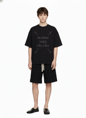 Áo Thun Nam Nữ Unisex Đen Cotton Cao Cấp 260gsm_IN THEO YÊU CẦU