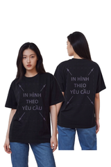 Áo Thun Nam Nữ Regular Unisex Đen Cotton Premium 260gsm_IN THEO YÊU CẦU