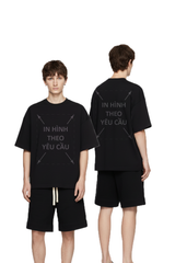 Áo Thun Nam Nữ Unisex Đen Cotton Mộc Việt 215gsm_IN THEO YÊU CẦU