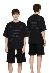 Áo Thun Nam Nữ Unisex Đen Mini Terry 310gsm_IN THEO YÊU CẦU