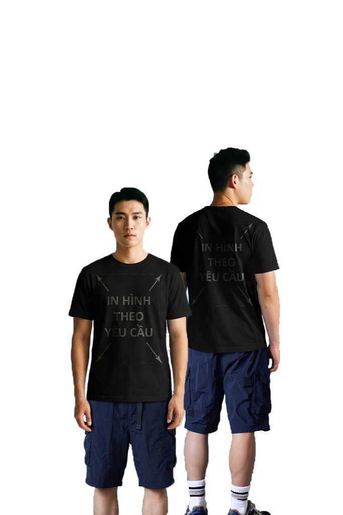 Áo Thun Nam Nữ Slim-Fit Unisex Đen Cotton Spandex 180gsm_IN THEO YÊU CẦU