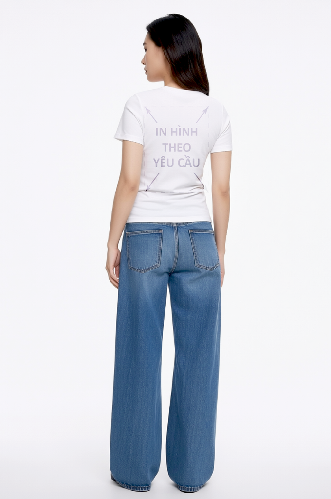Áo Thun Nam Nữ Slim-Fit Unisex Trắng Cotton Spandex 180gsm_IN THEO YÊU CẦU