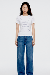 Áo Thun Nam Nữ Slim-Fit Unisex Trắng Cotton Spandex 180gsm_IN THEO YÊU CẦU