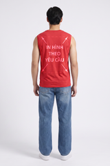 Áo Sát Nách Nam Nữ Đỏ Tank Top Cá Sấu Cotton 250gsm_IN THEO YÊU CẦU