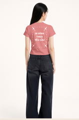 Áo Thun Nữ BABY TEE Hồng Rib Cotton 230gsm_IN THEO YÊU CẦU