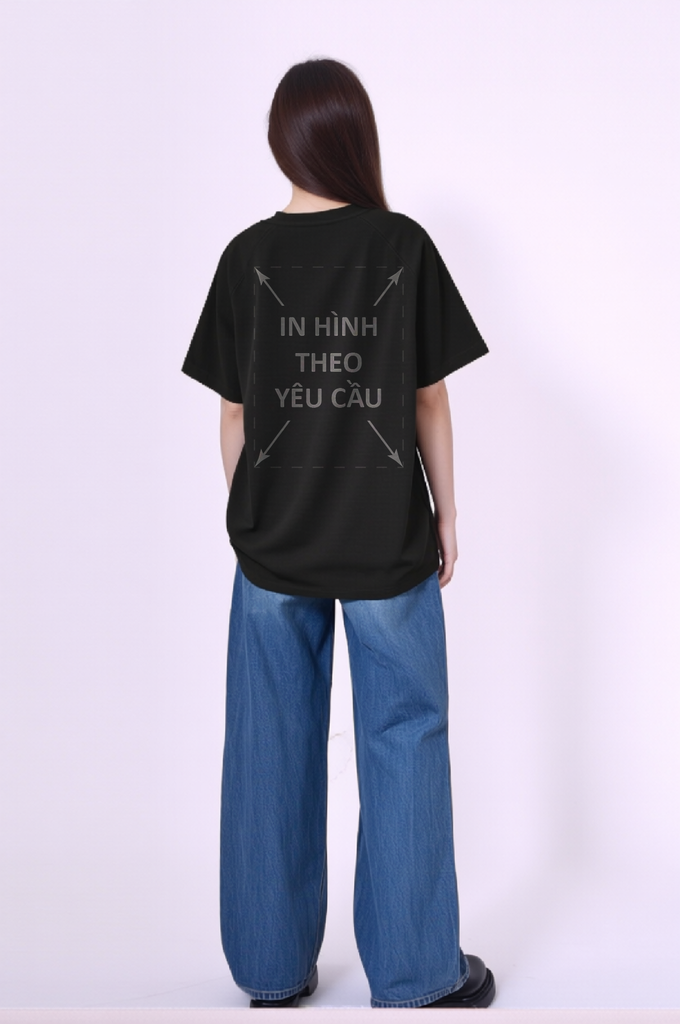 Áo Thun Nam Nữ Raplan Boxy - Fit Đen Cotton Premium 260gsm_IN THEO YÊU CẦU