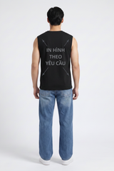 Áo Sát Nách Nam Nữ Đen Tank Top Cá Sấu Cotton 250gsm_IN THEO YÊU CẦU