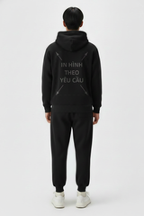 Áo Hoodie Nam Nữ Đen Unisex Basic Plus Terry 350gsm_IN THEO YÊU CẦU