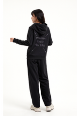 Áo Hoodie Zip Nam Nữ Đen Unisex Basic Super Terry 380gsm_IN THEO YÊU CẦU