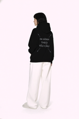 Áo Hoodie Nam Nữ Đen Oversized Boxy - Fit Heavy Weight Terry 450gsm_IN THEO YÊU CẦU