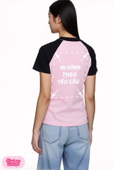 Áo Thun Raplan BABY TEE Nữ  Đen Hồng Rib Cotton Premium 260gsm_IN THEO YÊU CẦU
