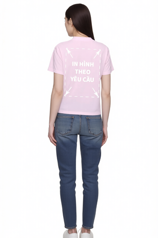 Áo Thun Nữ BABY TEE Hồng Premium Rib Cotton 260gsm_IN THEO YÊU CẦU