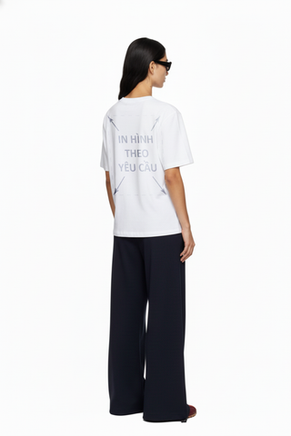 Áo Thun Nam Nữ Unisex Trắng Cotton Mộc Việt 215gsm_IN THEO YÊU CẦU