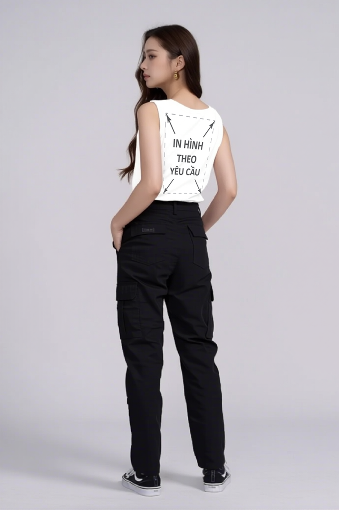 Áo Sát Nách Nam Nữ Trắng Tank Top Cotton Spandex 180gsm_IN THEO YÊU CẦU