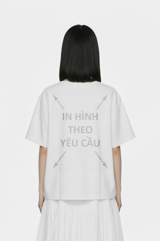 Áo Thun Nam Nữ Boxy - Fit Oversized Trắng Cotton Local 235gsm_IN THEO YÊU CẦU