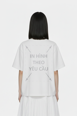 Áo Thun Nam Nữ Boxy - Fit Oversized Trắng Cotton Local 235gsm_IN THEO YÊU CẦU