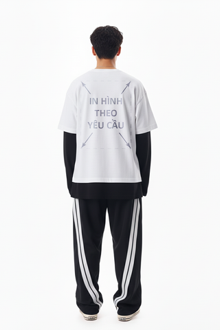 Áo Thun Nam Nữ Regular Oversized Trắng Cotton Global 280gsm_IN THEO YÊU CẦU