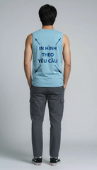 Áo Sát Nách Nam Nữ Tank Top Xanh Cotton Spandex 180gsm_IN THEO YÊU CẦU