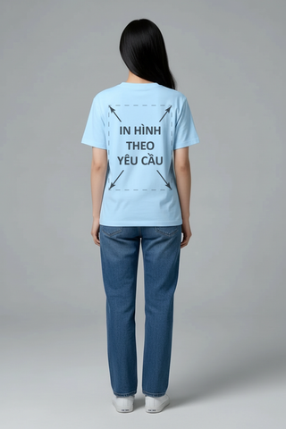 Áo Thun Nam Nữ Unisex Xanh Cotton Spandex 180gsm_IN THEO YÊU CẦU