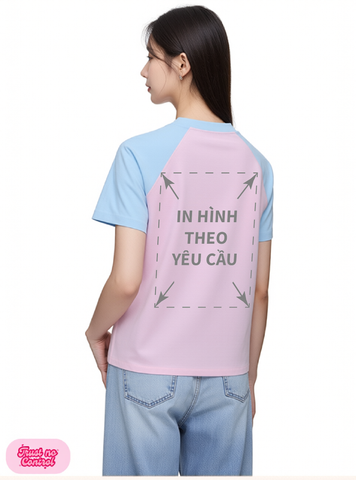Áo Thun Raplan BABY TEE Nữ  Xanh Hồng Rib Cotton 230gsm_IN THEO YÊU CẦU