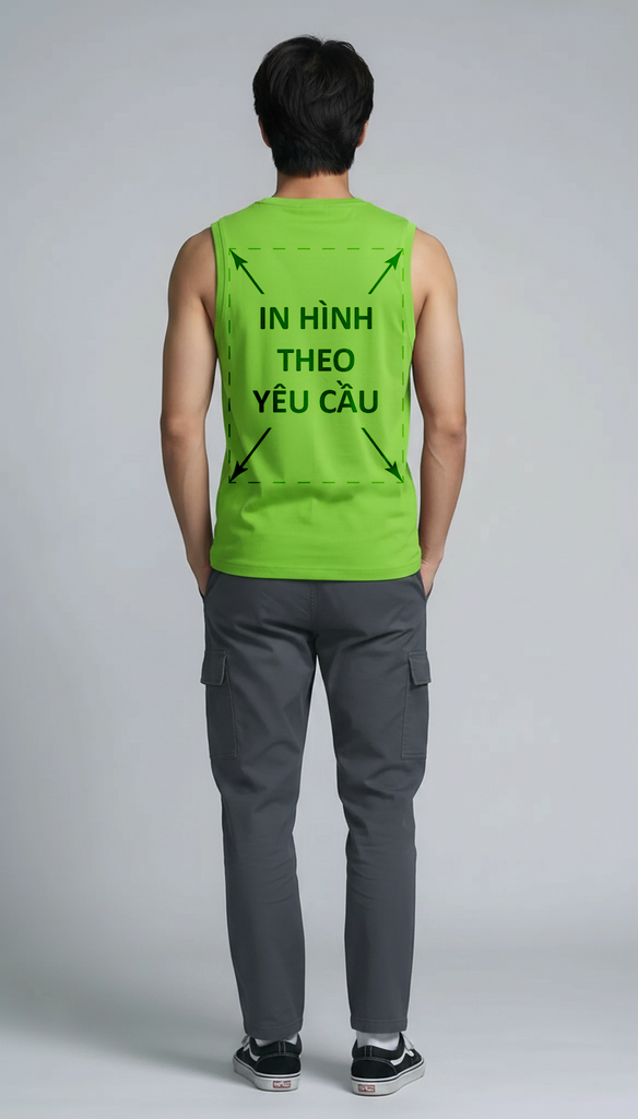 Áo Sát Nách Nam Nữ Tank Top Xanh Neon Cotton Spandex 180gsm_IN THEO YÊU CẦU